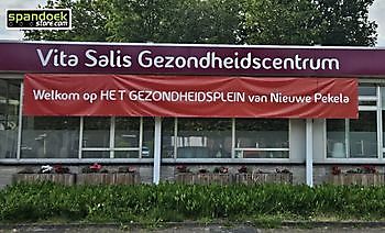 Spandoek Vita Salis gezondheidscentrum  Nieuwe Pekela - Spandoekstore.com reclameuitingen