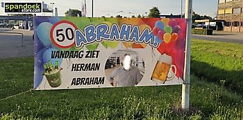 Spandoek abraham  formaat 250 x 120 cm - Spandoekstore.com reclameuitingen